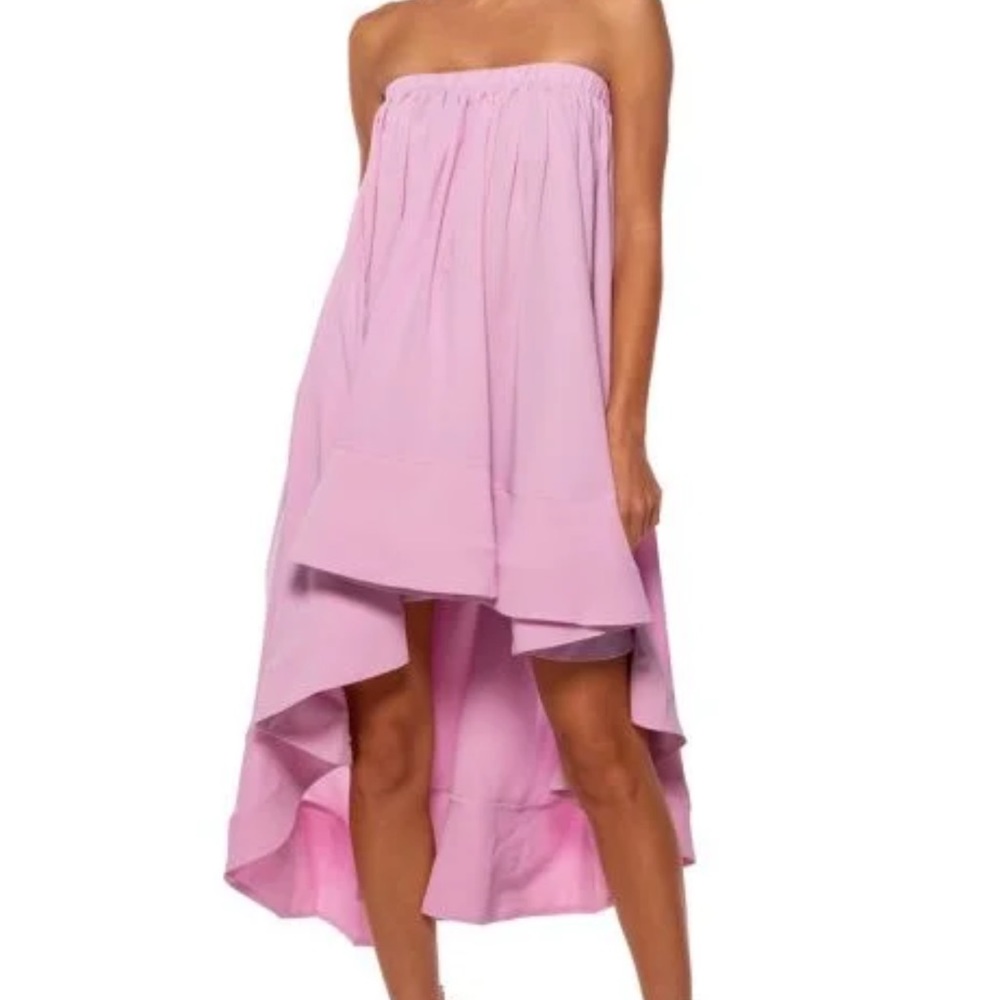 Akira NEW pink strapless high-low dress - size S